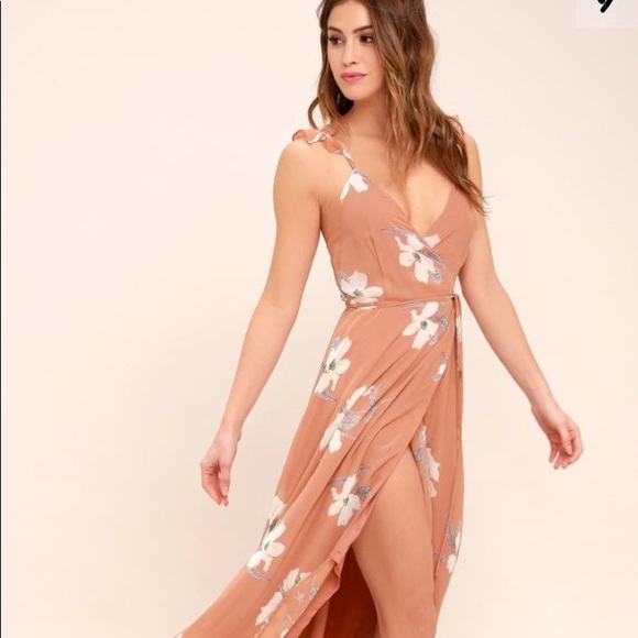 Lulus Dresses & Skirts - Rose floral wrap dress. New, never worn with tags!